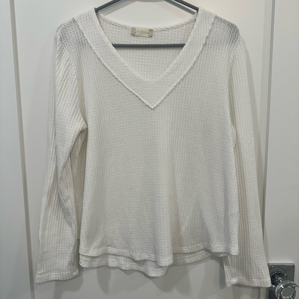 Altard State White Waffle Knit Sweater